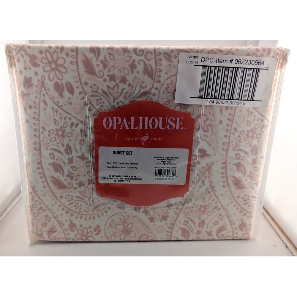 Opalhouse Duvet Set Pink 90x94 Duvet and Shams 3 pc set new #30664